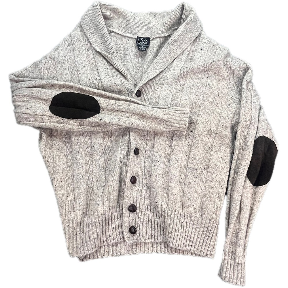 JOS A BANK Executive Collection Mens Shawl Collar Cardigan Sweater Lambswool L‎